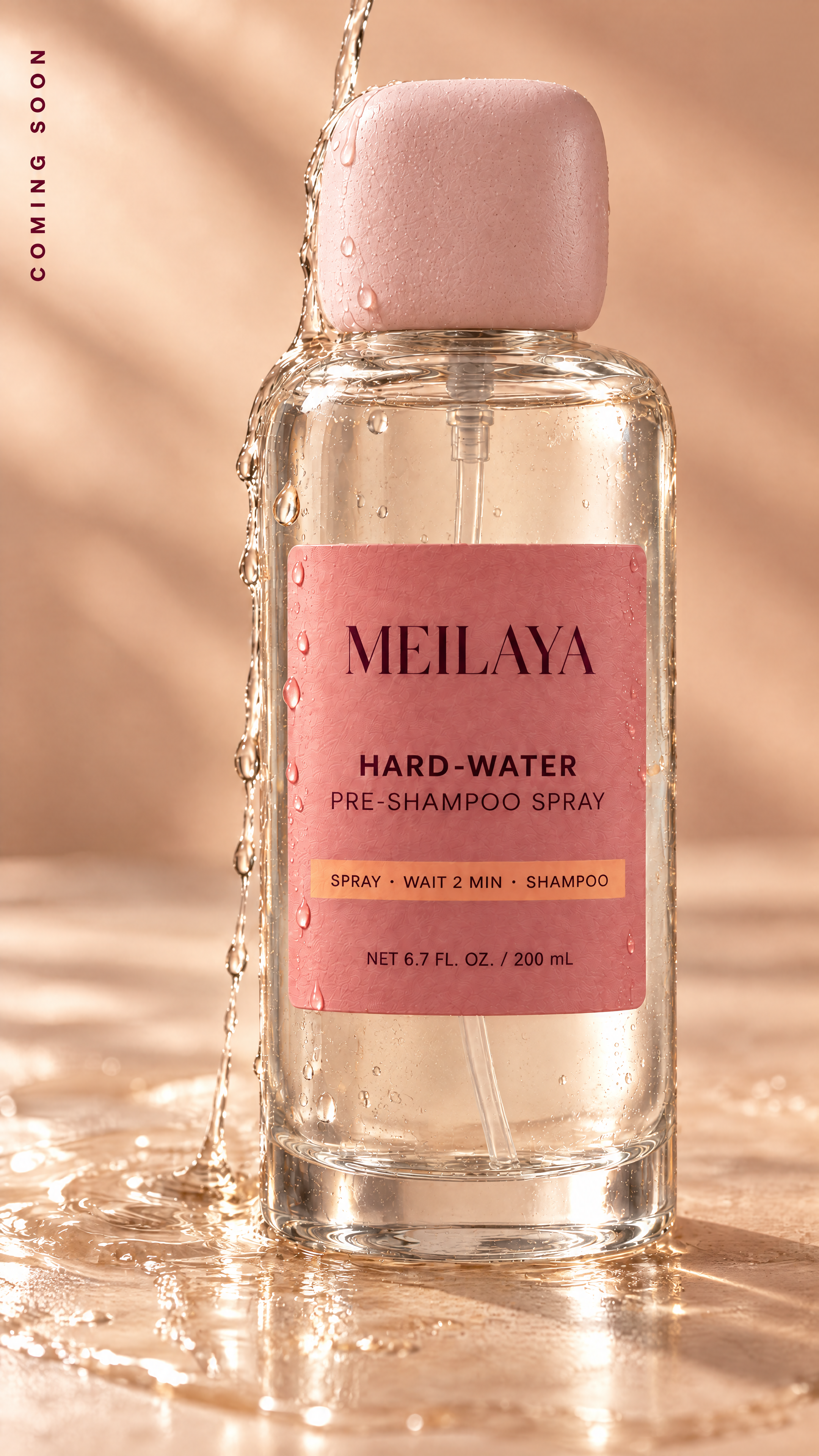 MEILAYA hard-water pre-shampoo spray concept bottle